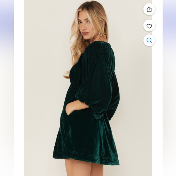 Free People Portia Velvet Mini Dress- XS - Picture 8 of 8